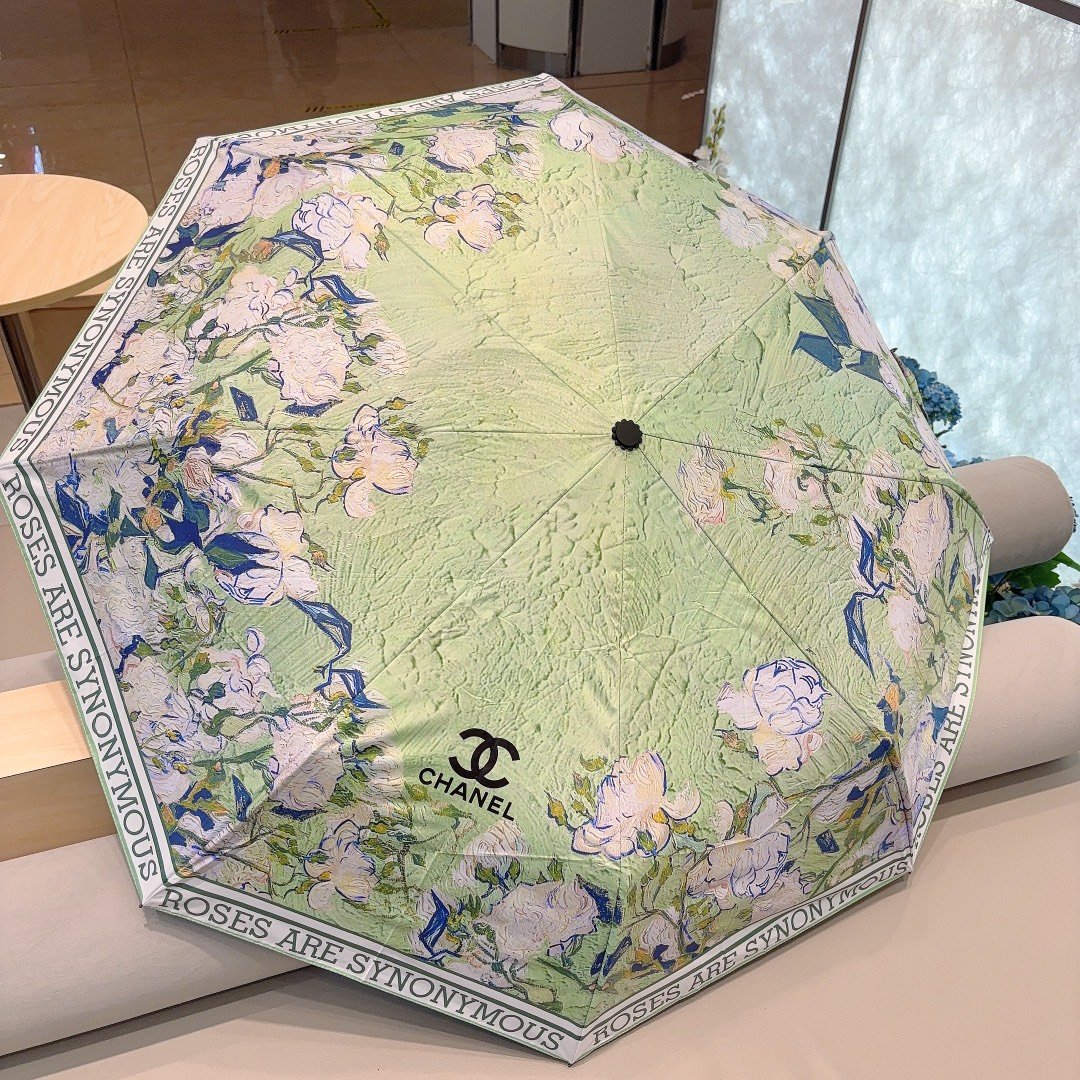 CHANEL香奈儿2024新款小香三折自动折叠晴雨伞经典热卖选用台湾进口UV防紫外线伞布原单代工级品质