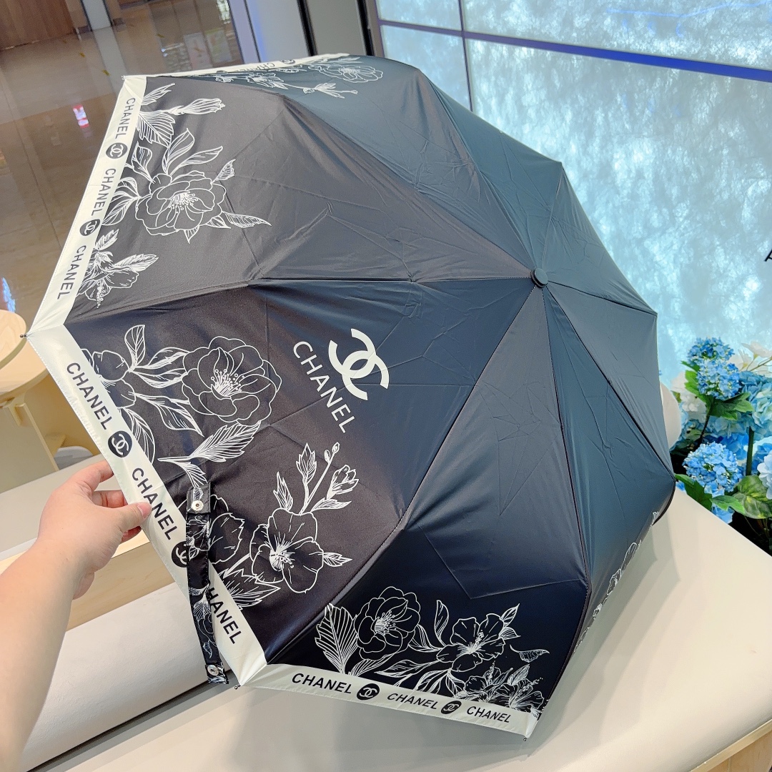 CHANEL香奈儿三折自动折叠晴雨伞选用台湾进口UV防紫外线伞布原单代工级品质3色