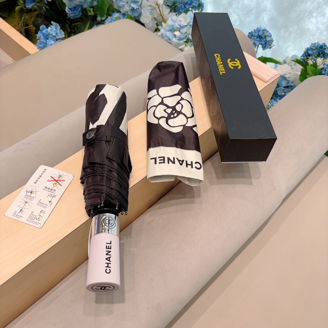 CHANEL香奈儿三折自动折叠晴雨伞选用台湾进口UV防紫外线伞布原单代工级品质3色