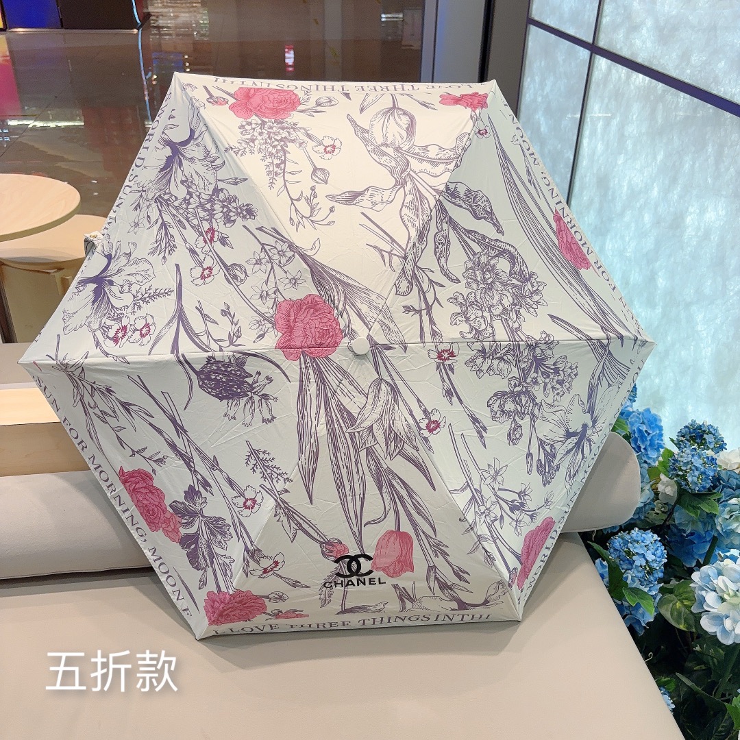 CHANEL香奈儿花枝五折手动折叠晴雨伞选用台湾进口UV防紫外线伞布原单代工级品质