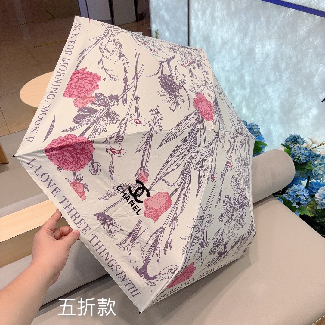 CHANEL香奈儿花枝五折手动折叠晴雨伞选用台湾进口UV防紫外线伞布原单代工级品质