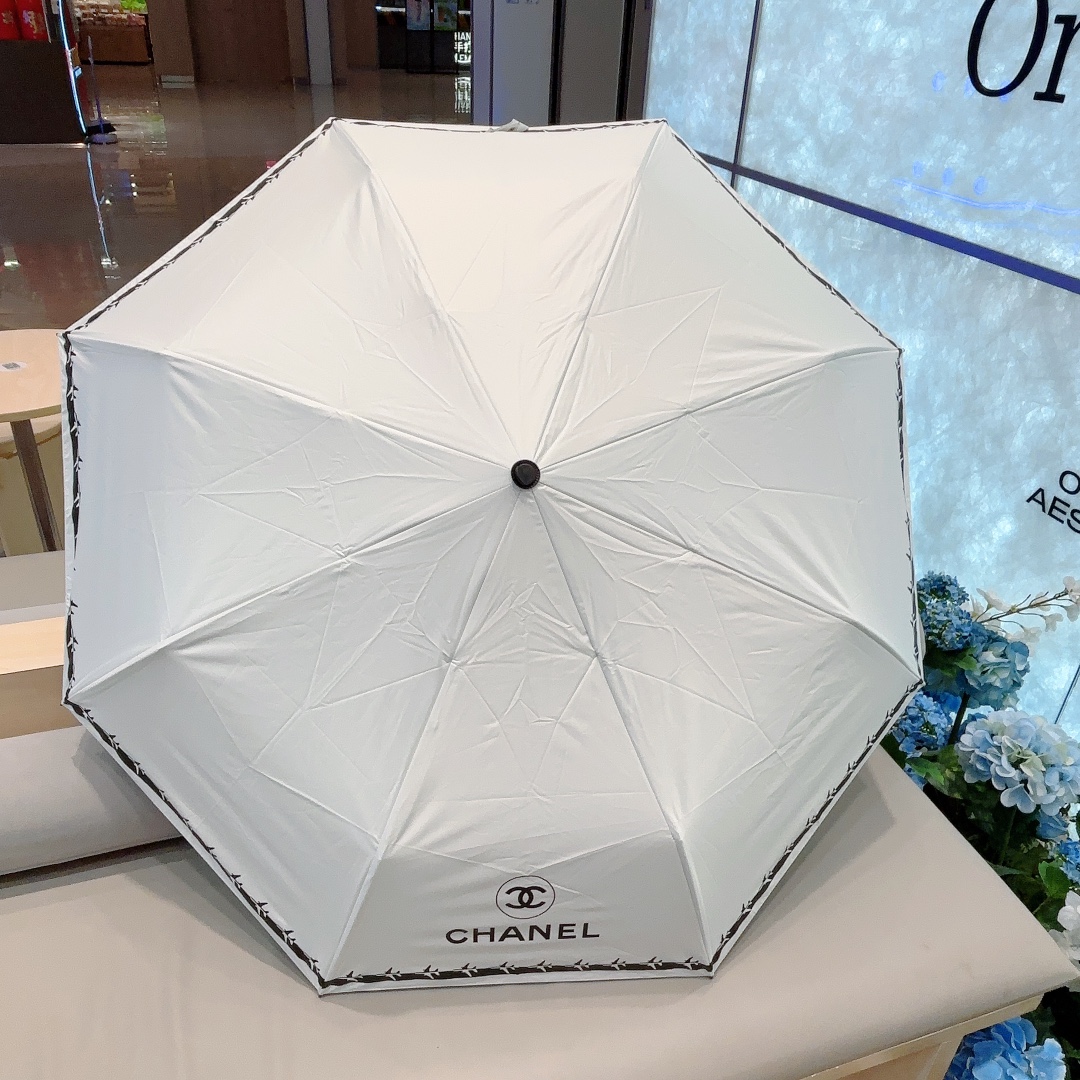 CHANEL香奈儿飞机边三折自动折叠晴雨伞选用台湾进口UV防紫外线伞布原单代工级品质