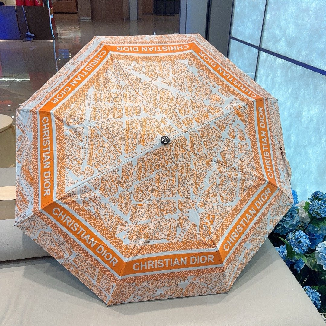 DIOR迪奥新款三折自动折叠晴雨伞时尚原单代工品质细节精致看得见的品质打破一成不变色泽纯正艳丽！3色