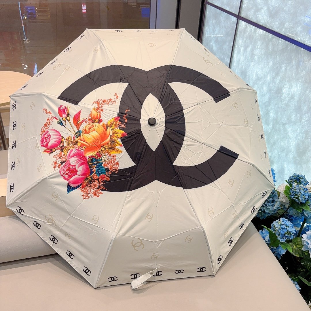 CHANEL香奈儿三折自动折叠晴雨伞选用台湾进口UV防紫外线伞布原单代工级品质2色