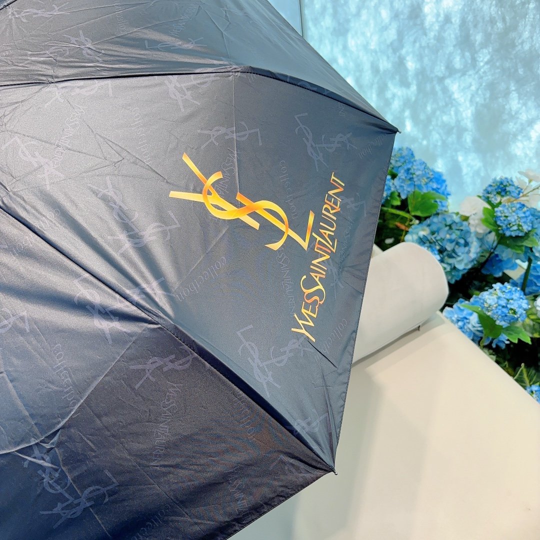 YSL圣罗兰YvesSaintLaurent三折全自动折叠晴雨伞超有女人味的新款采用NanoPolyme