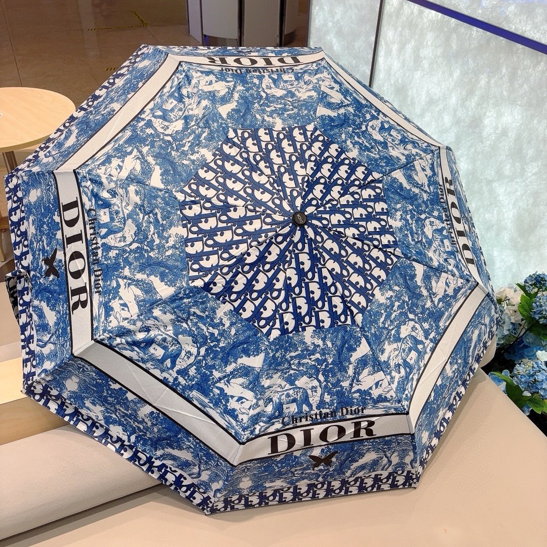 DIOR迪奥三折自动折叠晴雨伞时尚原单代工品质细节精致看得见的品质打破一成不变色泽纯正艳丽！3色