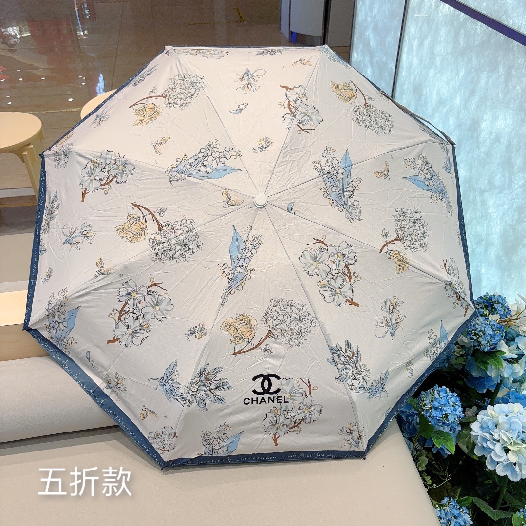 CHANEL香奈儿五折手开折叠晴雨伞选用台湾进口UV防紫外线伞布原单代工级品质