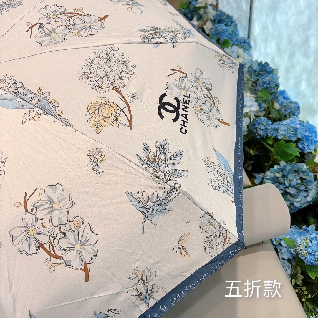 CHANEL香奈儿五折手开折叠晴雨伞选用台湾进口UV防紫外线伞布原单代工级品质