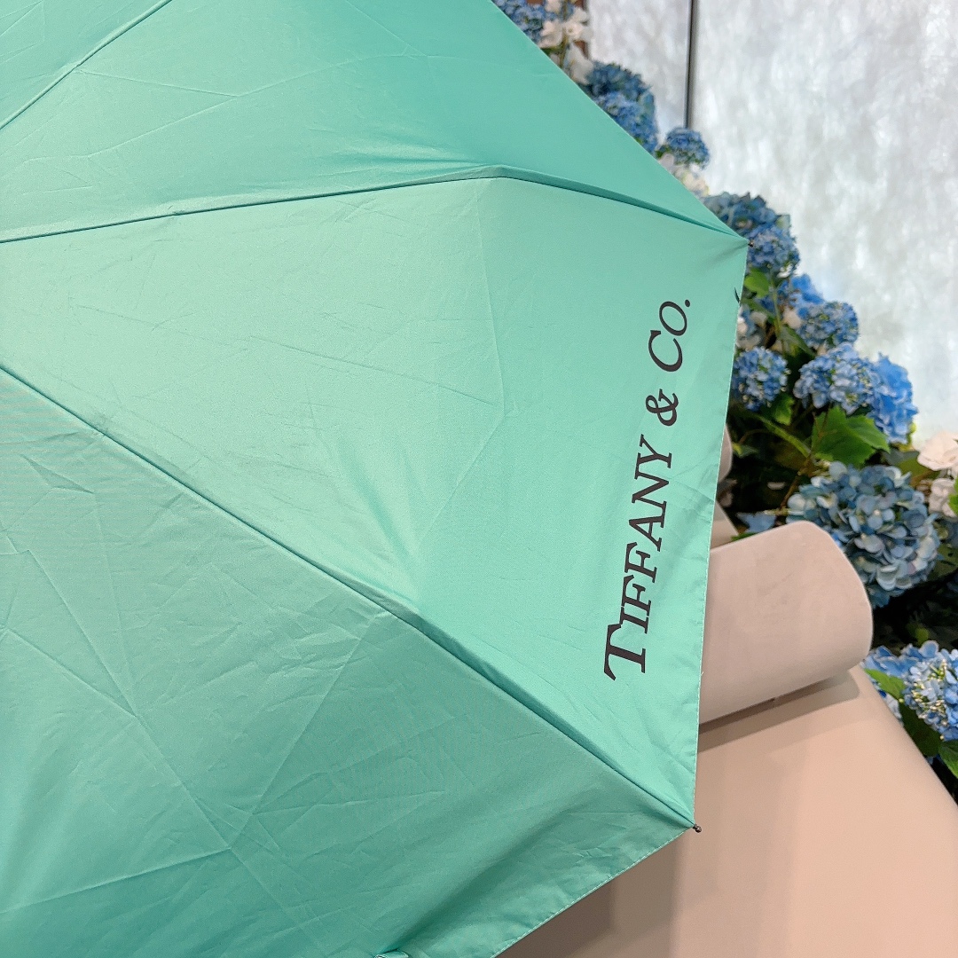 Tiffany蒂芙尼经典时尚独特三折自动折叠晴雨伞火爆来袭夏日里的小清新高效阻隔紫外线涂层有伞随行晴雨无