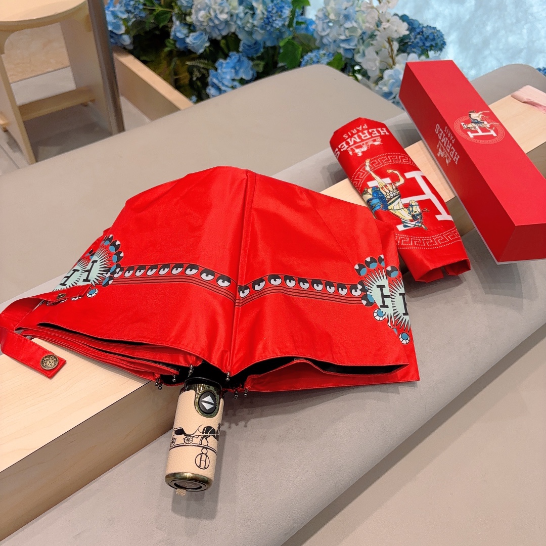 爱马仕Hermès2024新款骏马极品H家三折自动伞重磅呈现以其精湛的工艺技术和源源不断的想像力新涂层技