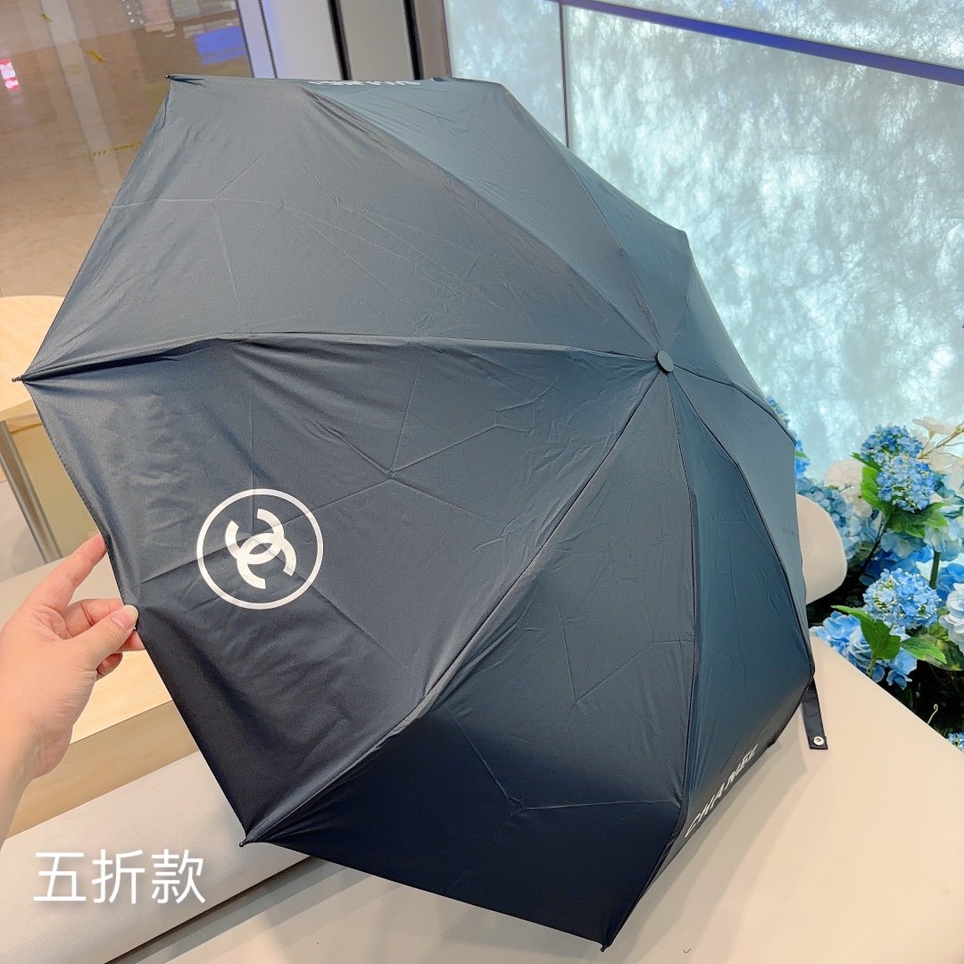 CHANEL香奈儿五折手动折叠晴雨伞选用台湾进口UV防紫外线伞布原单代工级品质