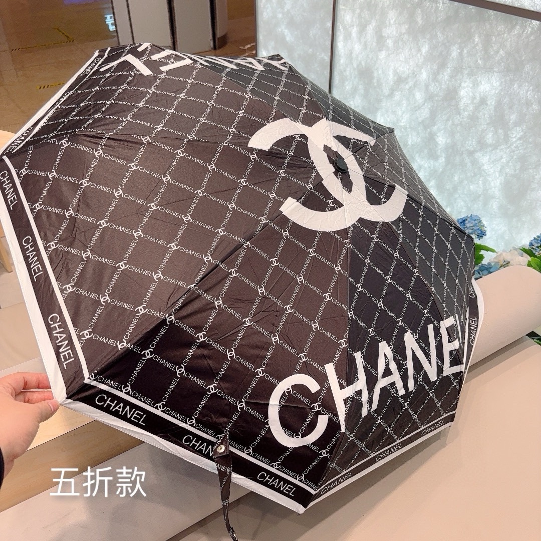 CHANEL香奈儿五折手动折叠晴雨伞选用台湾进口UV防紫外线伞布原单代工级品质2色