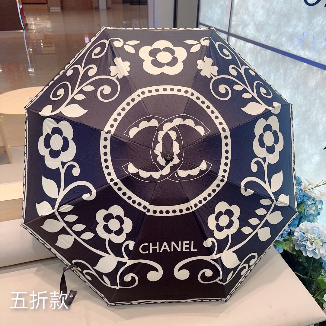 CHANEL香奈儿五折手动折叠晴雨伞选用台湾进口UV防紫外线伞布原单代工级品质2色