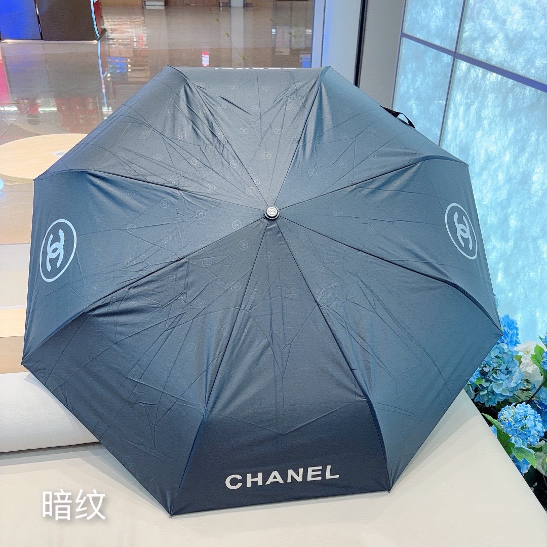 CHANEL香奈儿包包三折自动折叠晴雨伞做工精细气质时尚炒鸡好看！防紫外线人手必备！2色