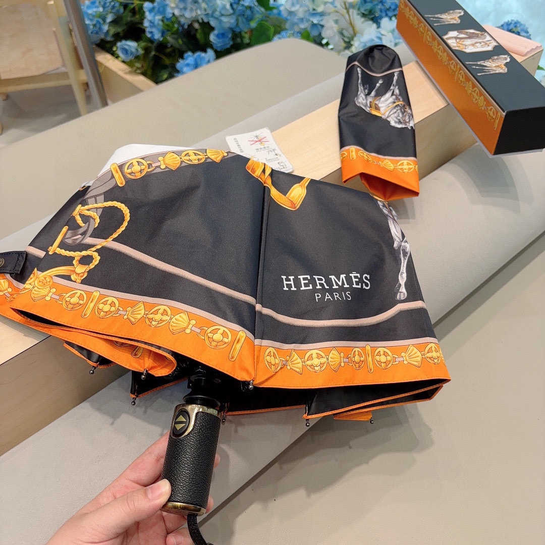 爱马仕Hermès2024新款极品H家三折自动伞重磅呈现以其精湛的工艺技术和源源不断的想像力新涂层技术伞