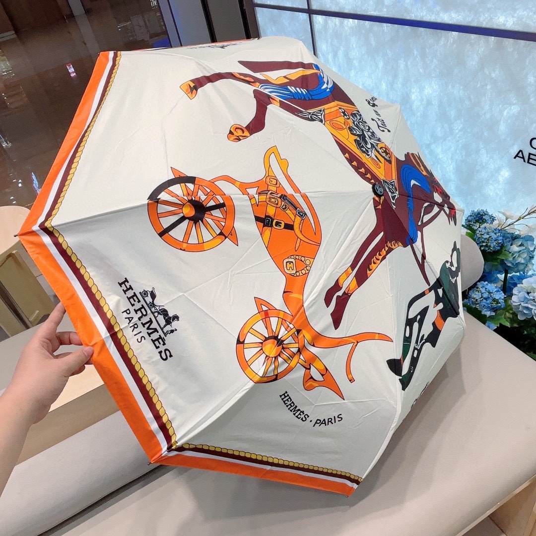 爱马仕Hermès2024新款极品H家三折自动伞重磅呈现以其精湛的工艺技术和源源不断的想像力新涂层技术伞