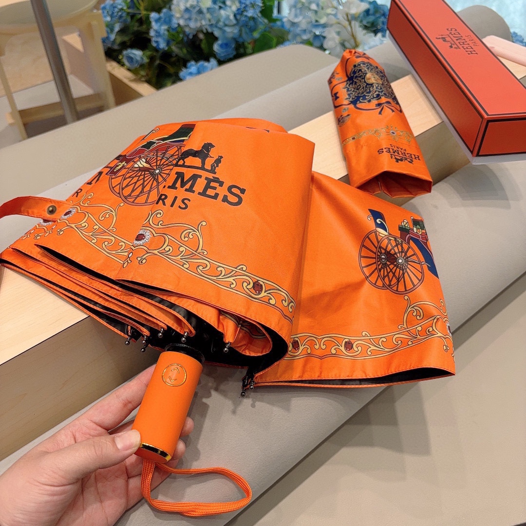 爱马仕Hermès2024新款极品H家三折自动伞重磅呈现以其精湛的工艺技术和源源不断的想像力新涂层技术伞