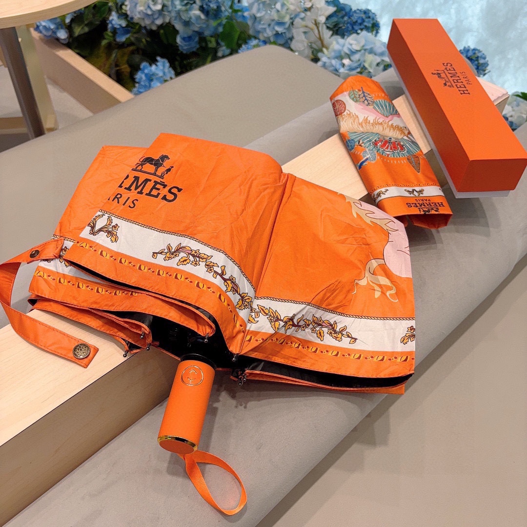 爱马仕Hermès2024新款极品H家三折自动伞重磅呈现以其精湛的工艺技术和源源不断的想像力新涂层技术伞