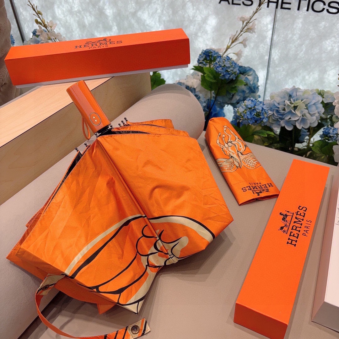 爱马仕Hermès2024新款极品H家三折自动伞重磅呈现以其精湛的工艺技术和源源不断的想像力新涂层技术伞