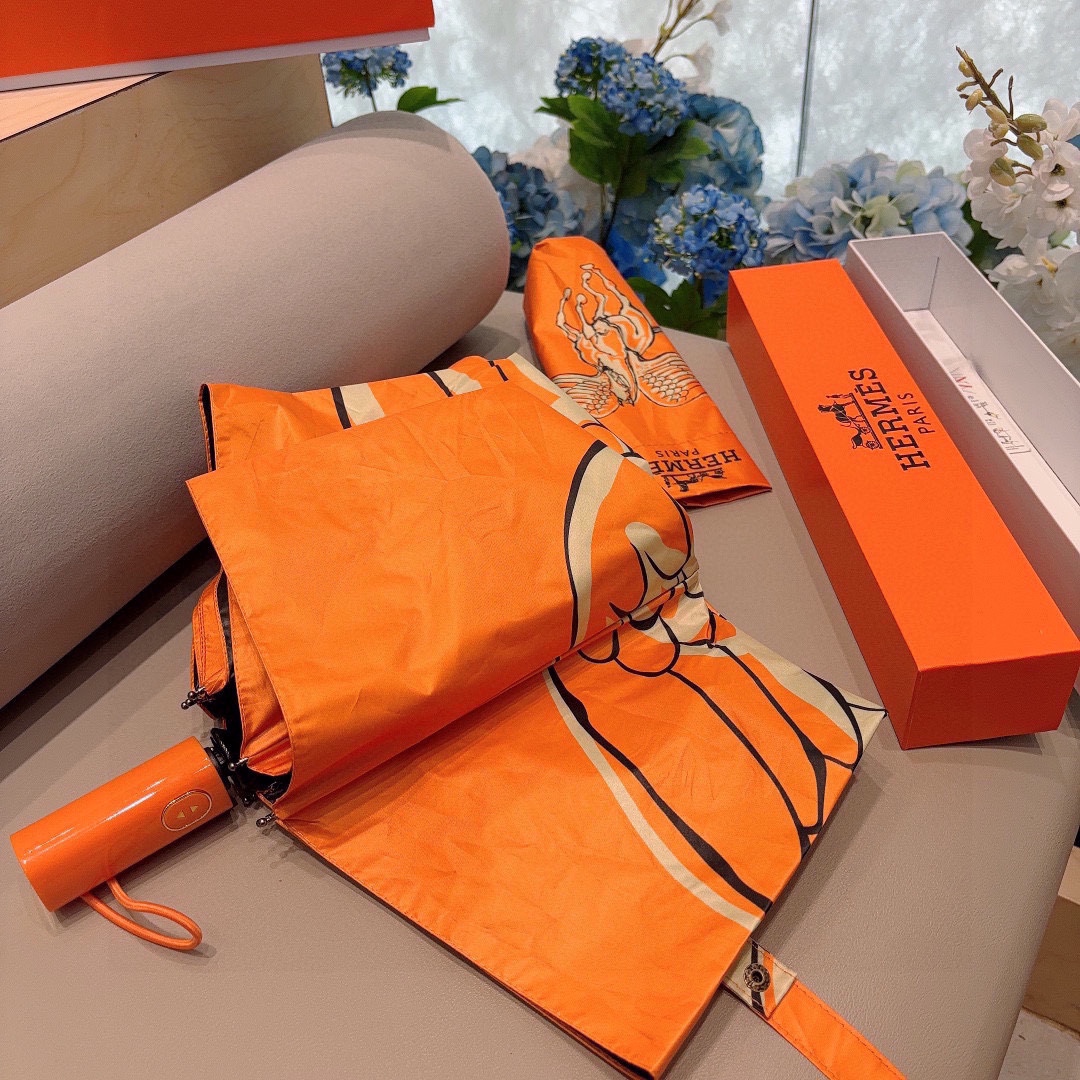 爱马仕Hermès2024新款极品H家三折自动伞重磅呈现以其精湛的工艺技术和源源不断的想像力新涂层技术伞