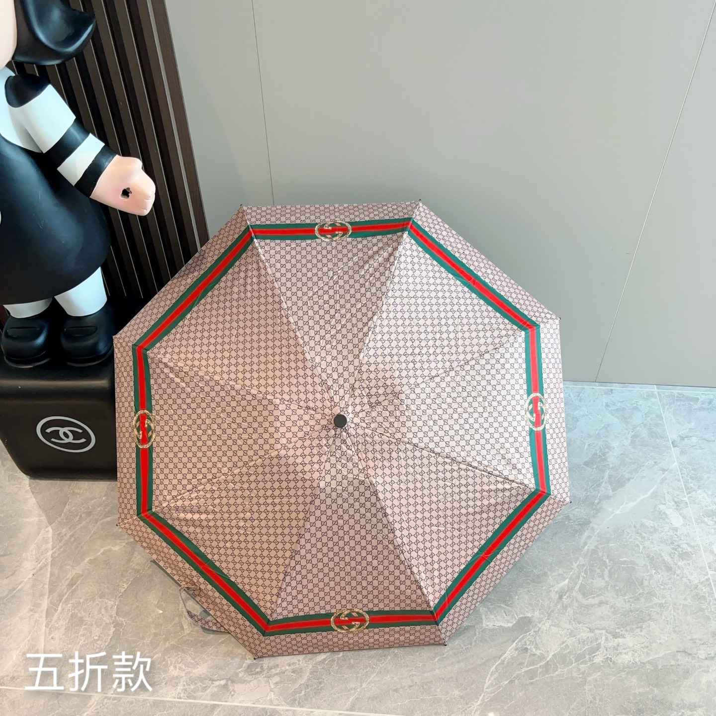 GUCCI（古奇）新款  五折手开折叠晴雨伞 选用台湾进口UV防紫外线伞布 原单代工级品质  🌹