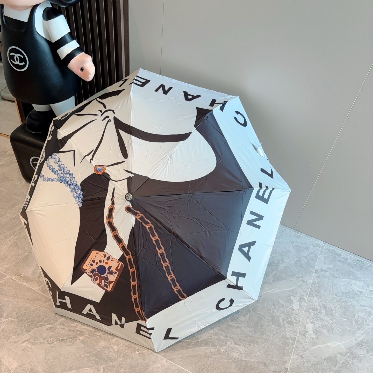  CHANEL（香奈儿）coco三折自动折叠晴雨伞 选用台湾进口UV防紫外线伞布 原单代工级品质  
