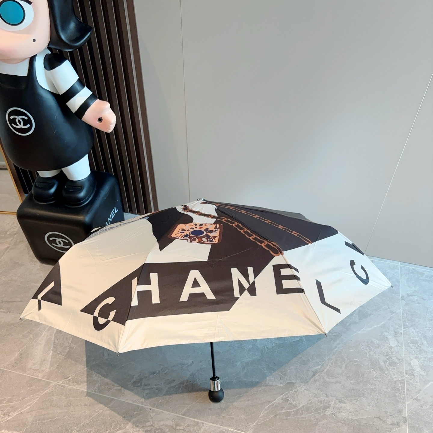  CHANEL（香奈儿）coco三折自动折叠晴雨伞 选用台湾进口UV防紫外线伞布 原单代工级品质  