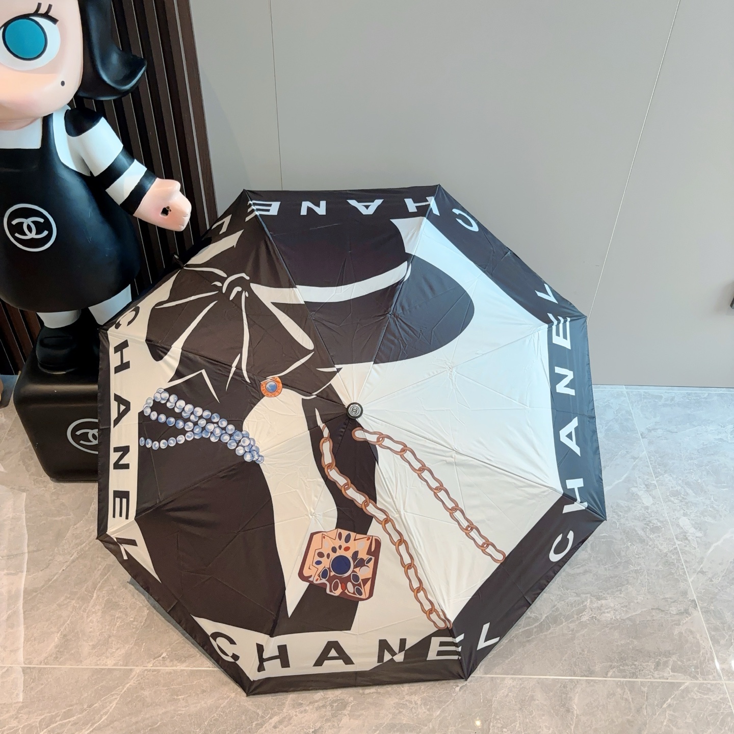  CHANEL（香奈儿）coco三折自动折叠晴雨伞 选用台湾进口UV防紫外线伞布 原单代工级品质  