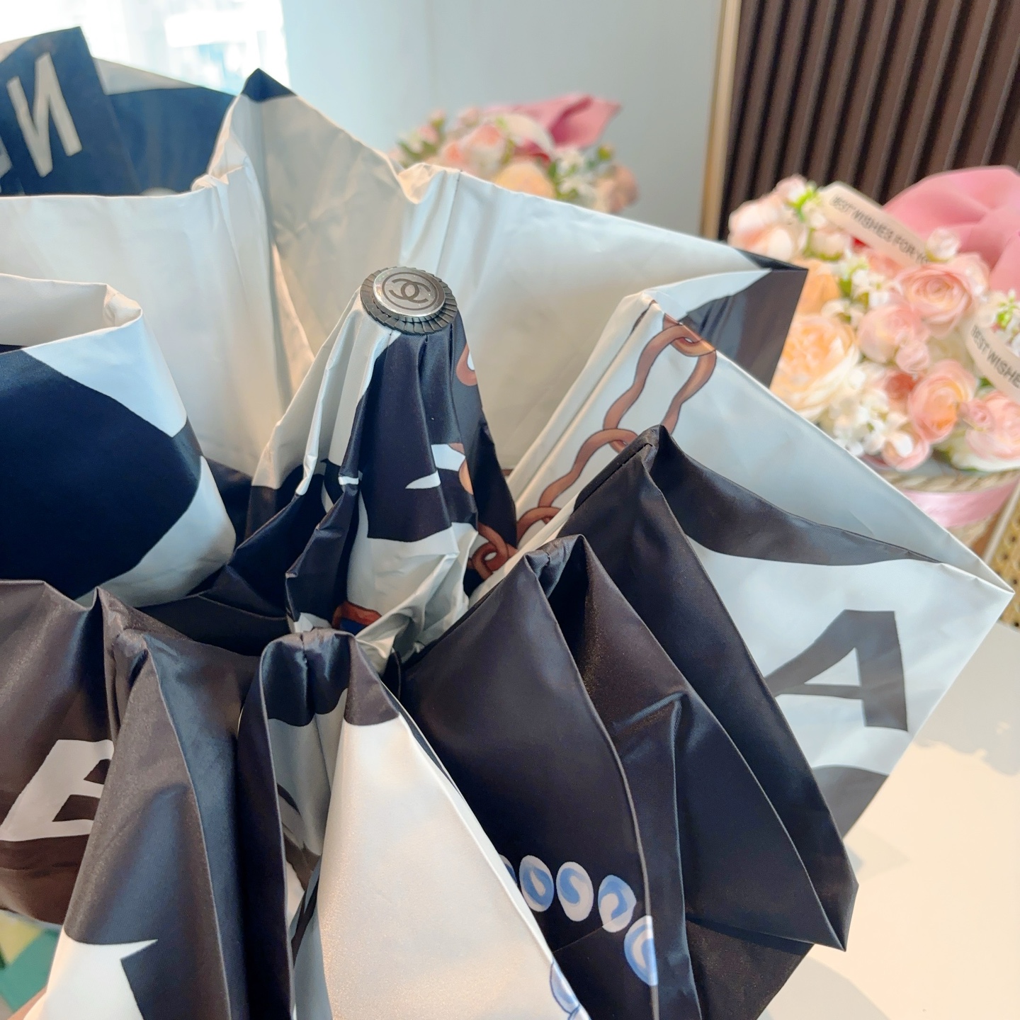  CHANEL（香奈儿）coco三折自动折叠晴雨伞 选用台湾进口UV防紫外线伞布 原单代工级品质  