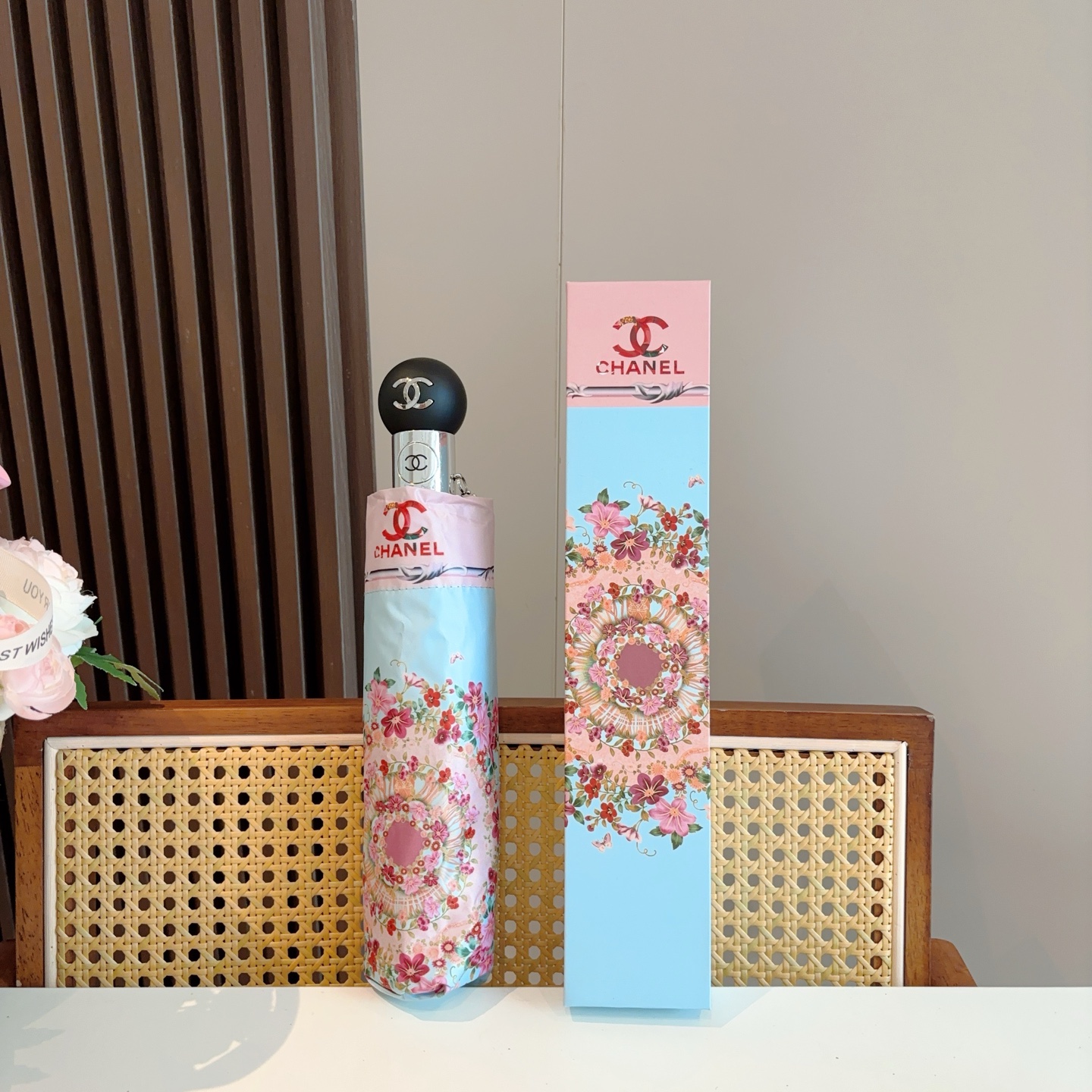  CHANEL（香奈儿）三折自动折叠晴雨伞 选用台湾进口UV防紫外线伞布 原单代工级品质  