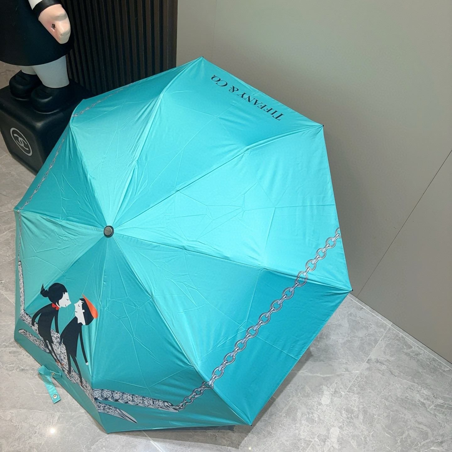  Tiffany蒂芙尼 💍时尚独特、三折自动折叠晴雨伞 火爆来袭 夏日里的小清新 高效阻隔紫外线涂层 有