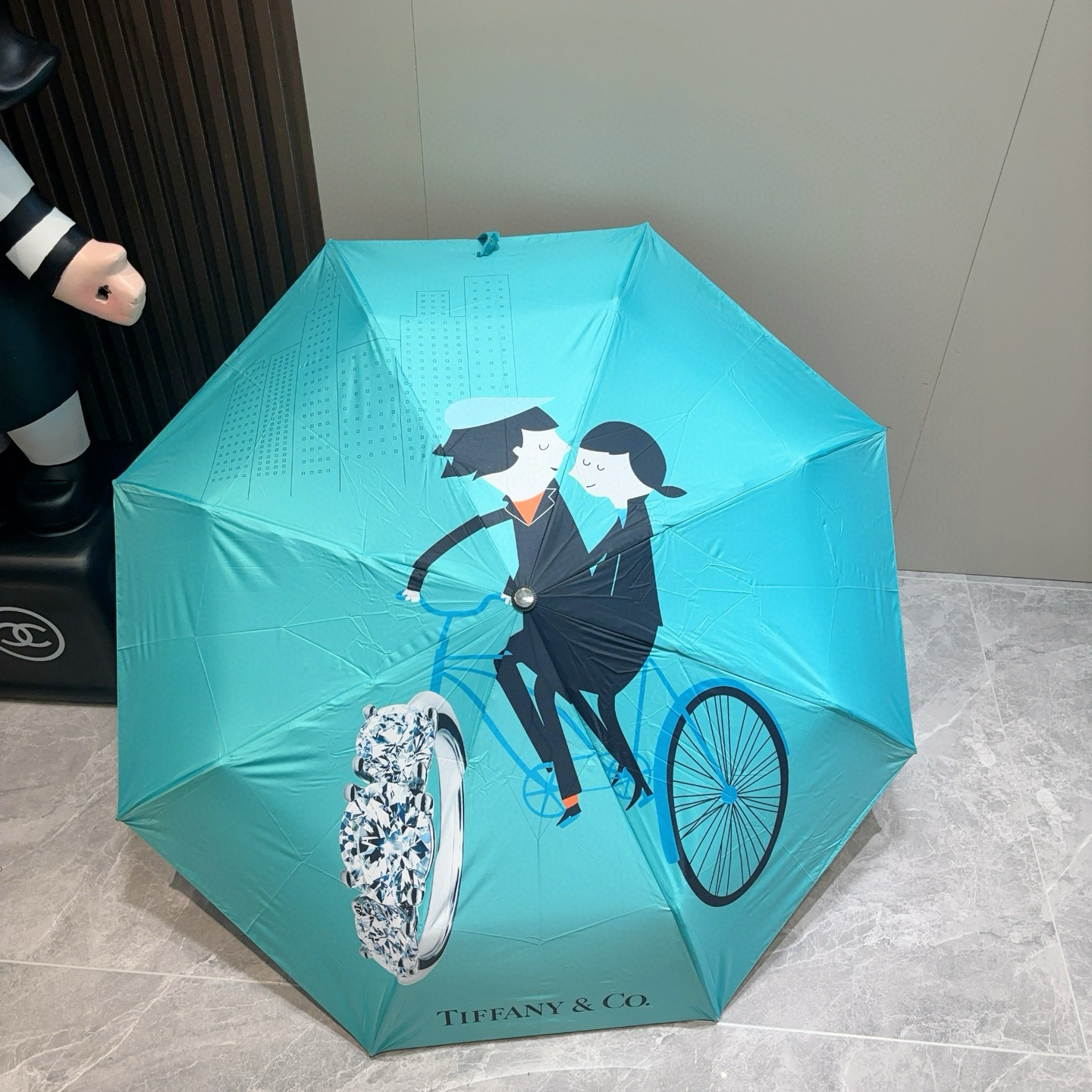  Tiffany蒂芙尼 💍时尚独特、三折自动折叠晴雨伞 火爆来袭 夏日里的小清新 高效阻隔紫外线涂层 有