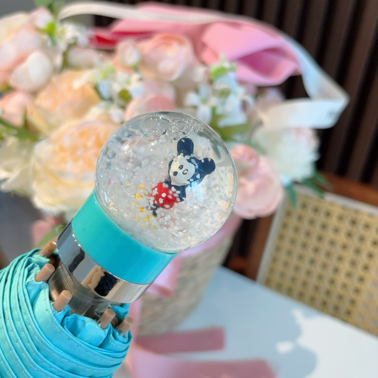  Tiffany蒂芙尼 米奇手柄 五折手开折叠晴雨伞 新款火爆来袭 夏日里的小清新 高效阻隔紫外线涂层 
