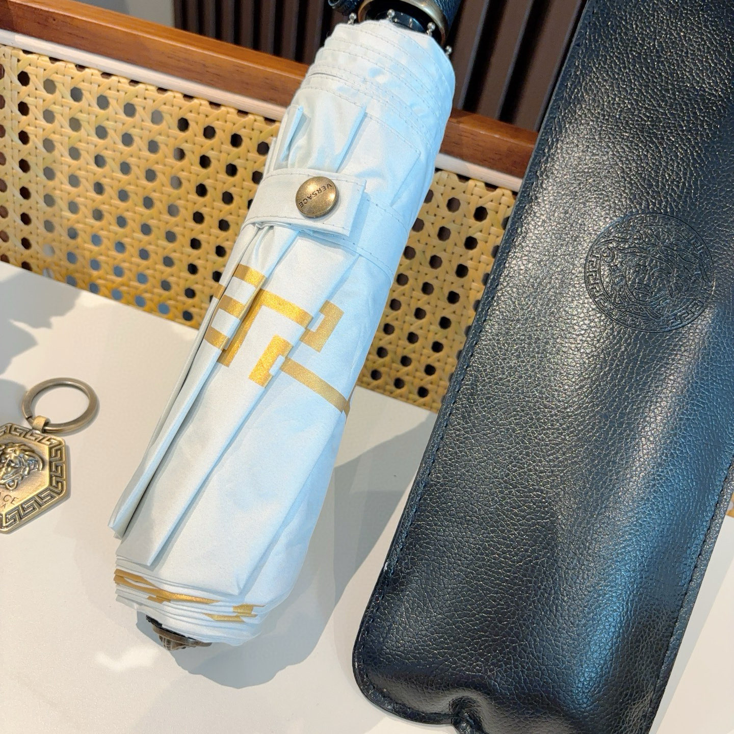  范思哲（VERSACE）新款 三折自动折叠晴雨伞 年度最新火爆单品  原单代工级品质 第一代210T碰
