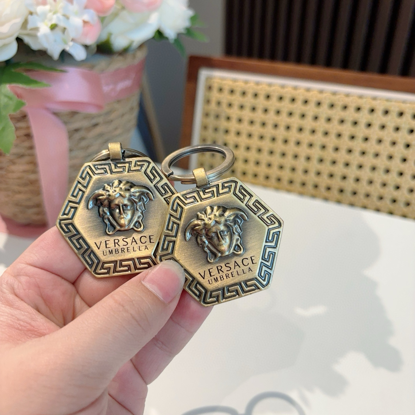  范思哲（VERSACE）新款 三折自动折叠晴雨伞 年度最新火爆单品  原单代工级品质 第一代210T碰