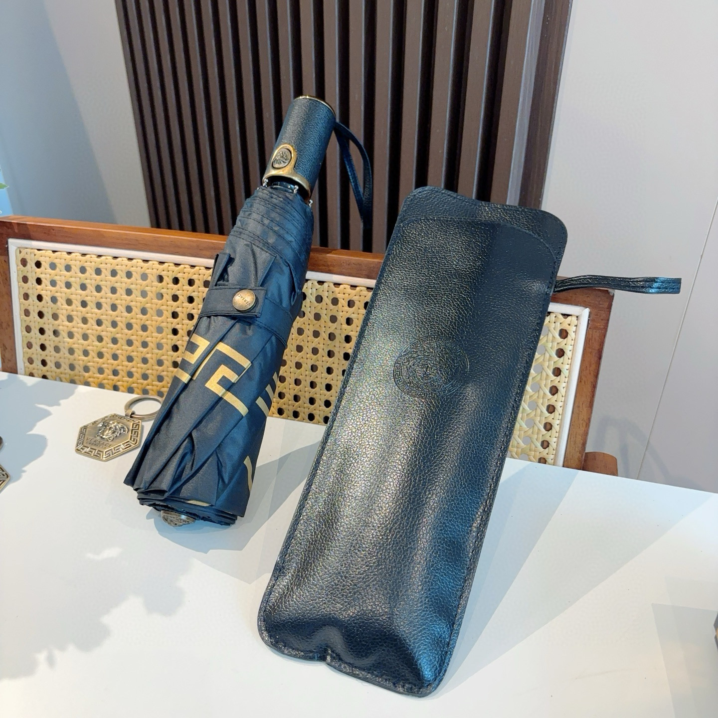  范思哲（VERSACE）新款 三折自动折叠晴雨伞 年度最新火爆单品  原单代工级品质 第一代210T碰