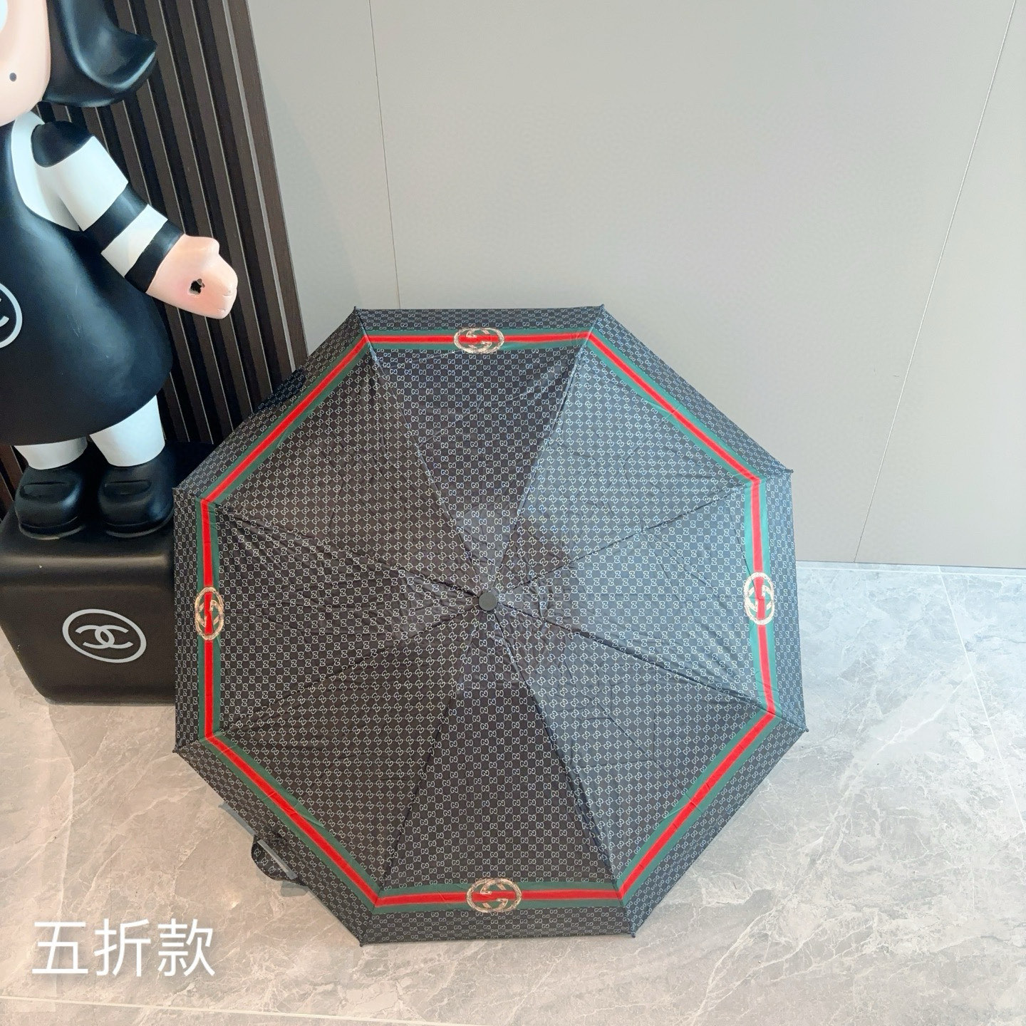 GUCCI（古奇）新款  五折手开折叠晴雨伞 选用台湾进口UV防紫外线伞布 原单代工级品质  🌹