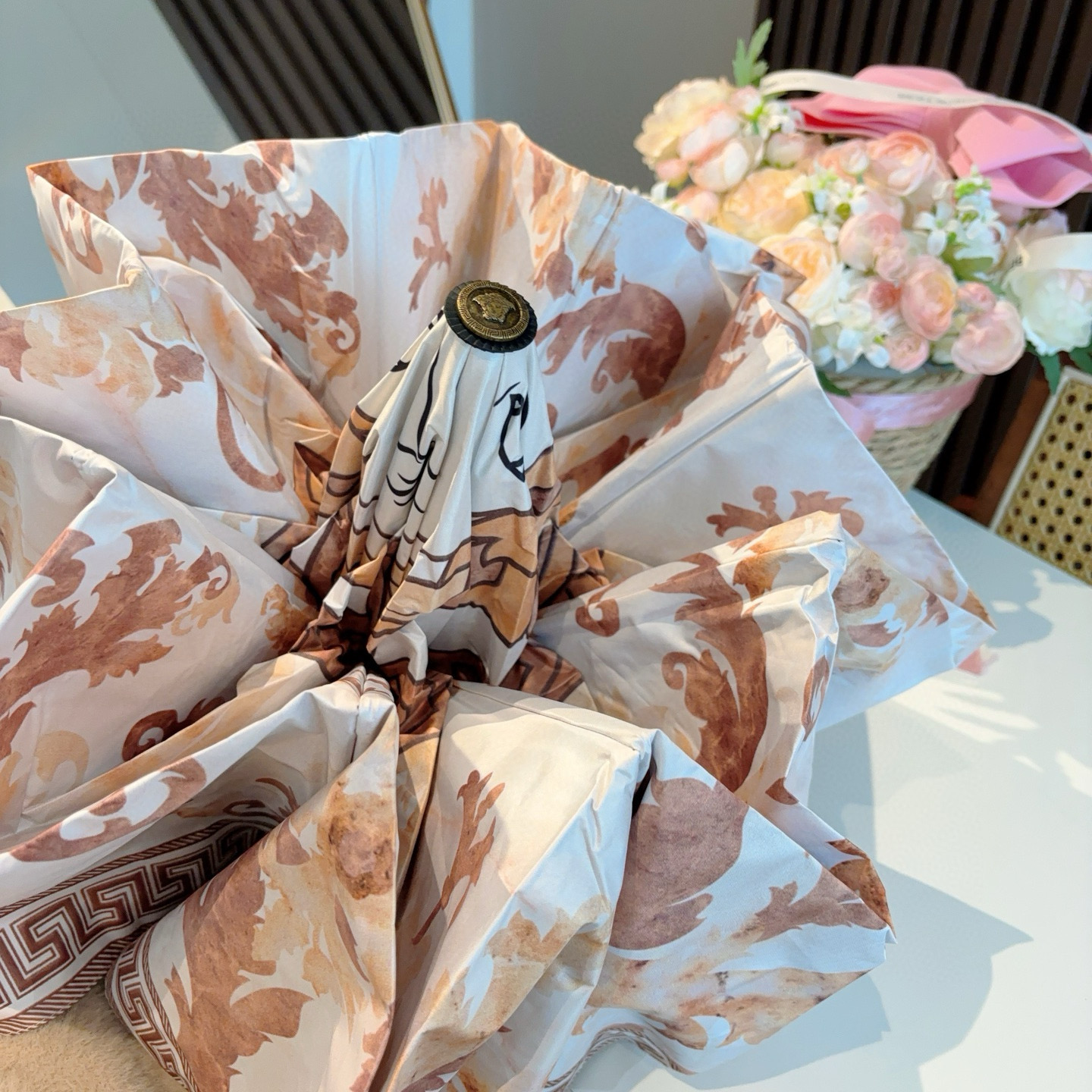  范思哲（VERSACE）新款 三折自动折叠晴雨伞 年度最新火爆单品  原单代工级品质 第一代210T碰