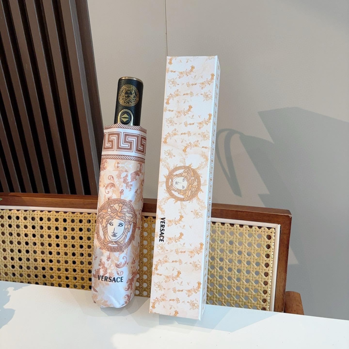  范思哲（VERSACE）新款 三折自动折叠晴雨伞 年度最新火爆单品  原单代工级品质 第一代210T碰