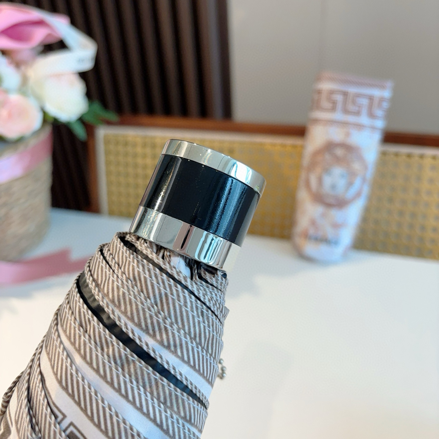  范思哲（VERSACE）新款 五折手开折叠晴雨伞 年度最新火爆单品  原单代工级品质 第一代210T碰