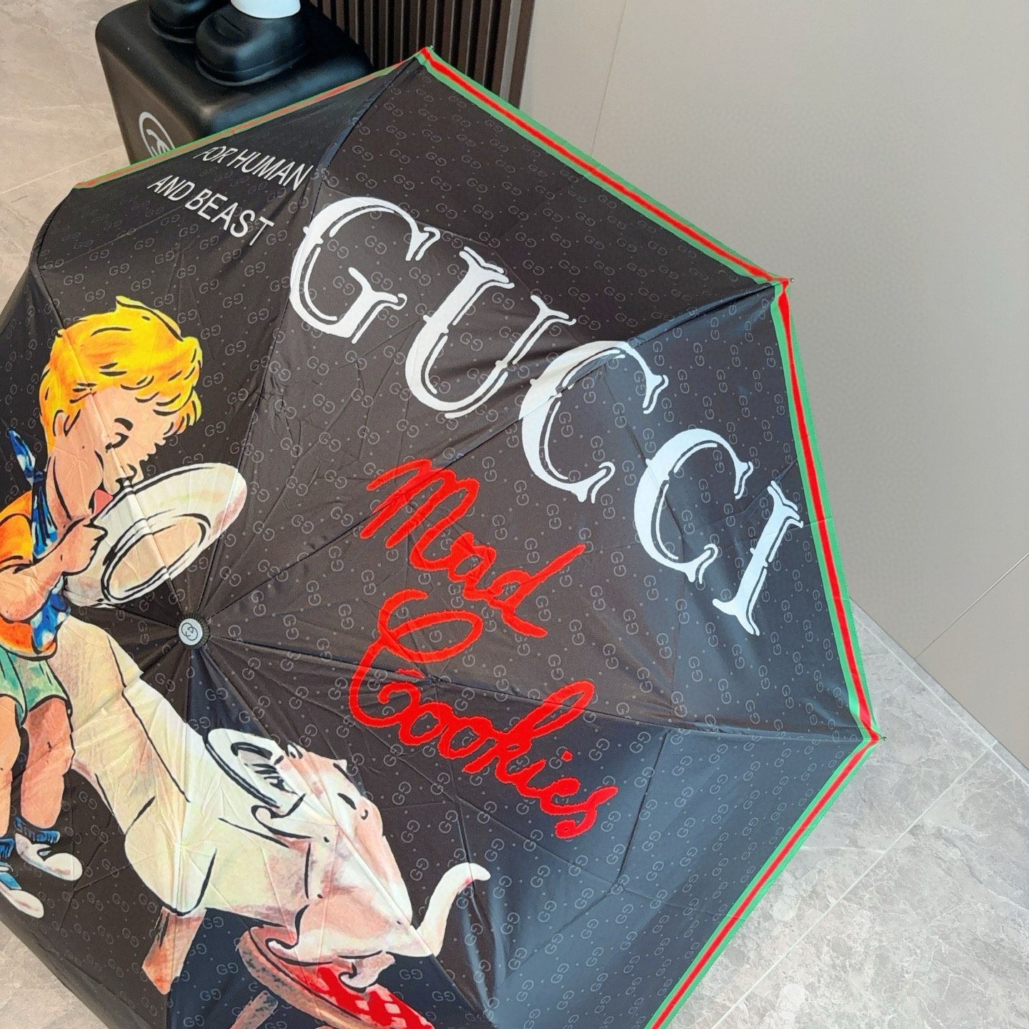GUCCI（古奇）新款  三折自动折叠晴雨伞 选用台湾进口UV防紫外线伞布 原单代工级品质  🌹