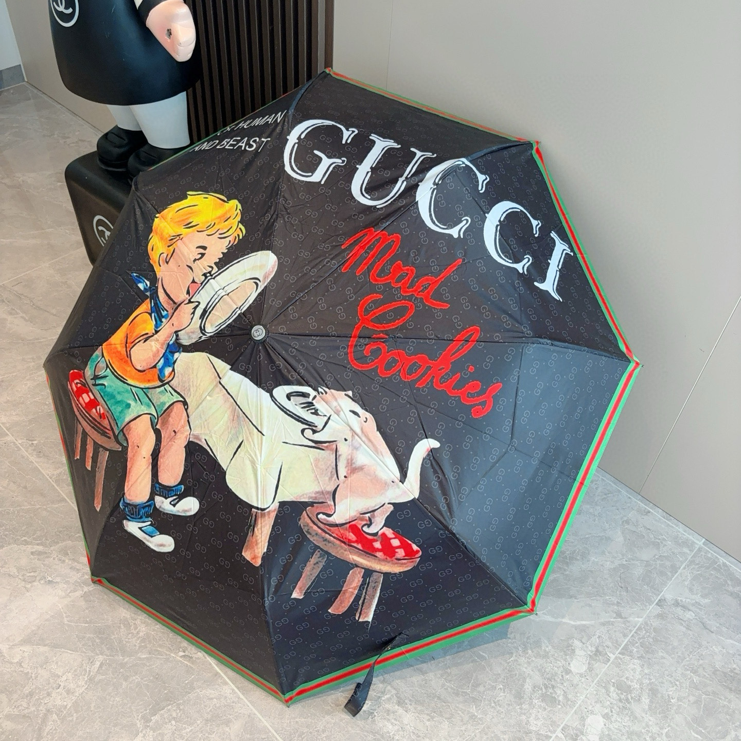 GUCCI（古奇）新款  三折自动折叠晴雨伞 选用台湾进口UV防紫外线伞布 原单代工级品质  🌹