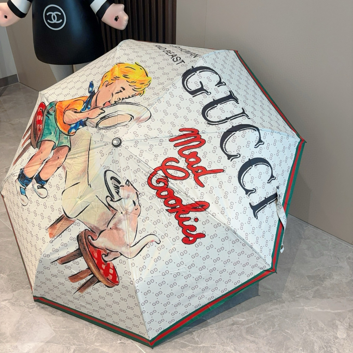GUCCI（古奇）新款  三折自动折叠晴雨伞 选用台湾进口UV防紫外线伞布 原单代工级品质  🌹