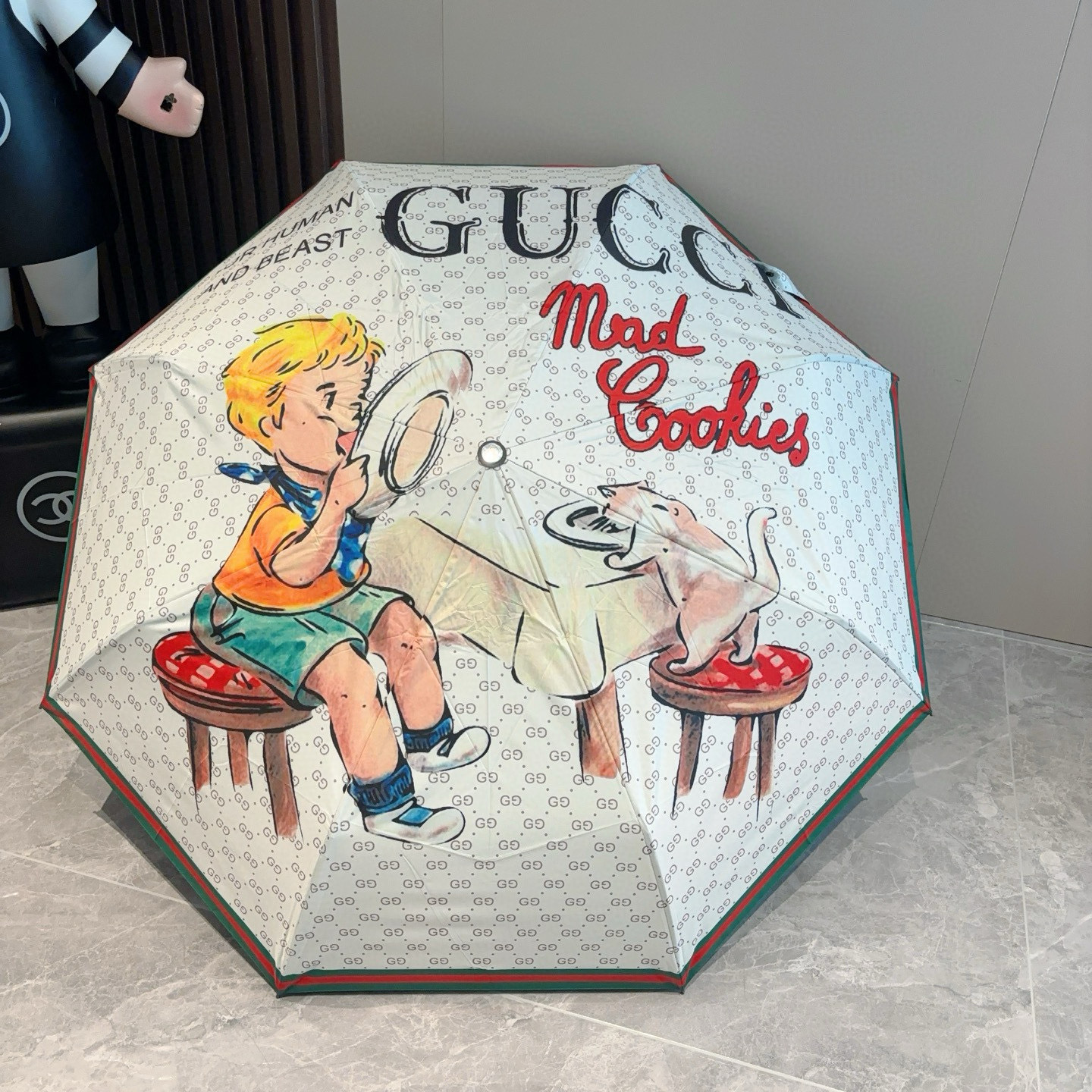 GUCCI（古奇）新款  三折自动折叠晴雨伞 选用台湾进口UV防紫外线伞布 原单代工级品质  🌹