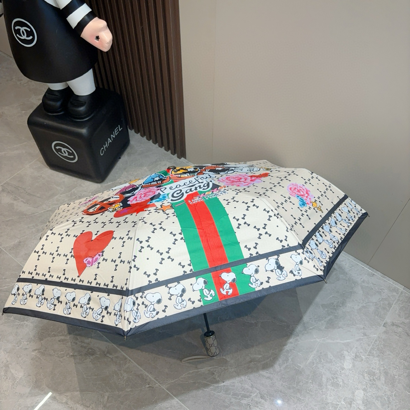 GUCCI（古奇）新款  三折自动折叠晴雨伞 选用台湾进口UV防紫外线伞布 原单代工级品质  🌹