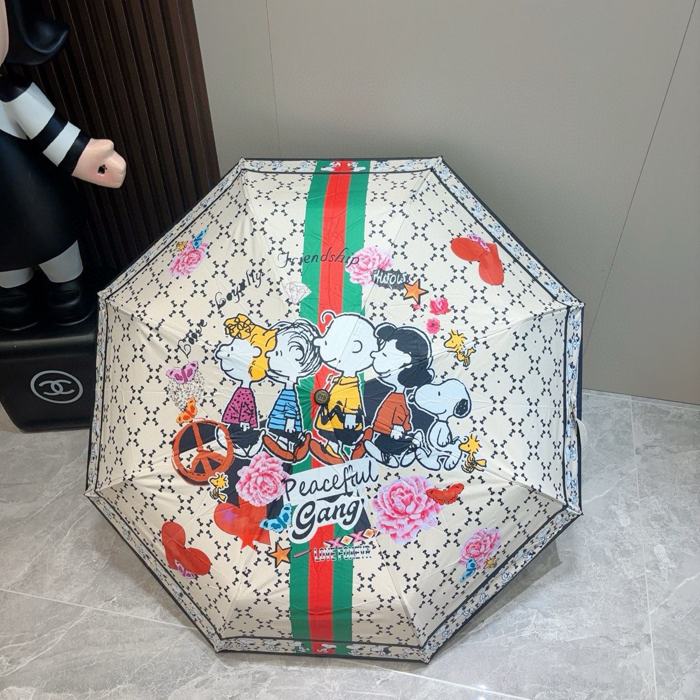 GUCCI（古奇）新款  三折自动折叠晴雨伞 选用台湾进口UV防紫外线伞布 原单代工级品质  🌹