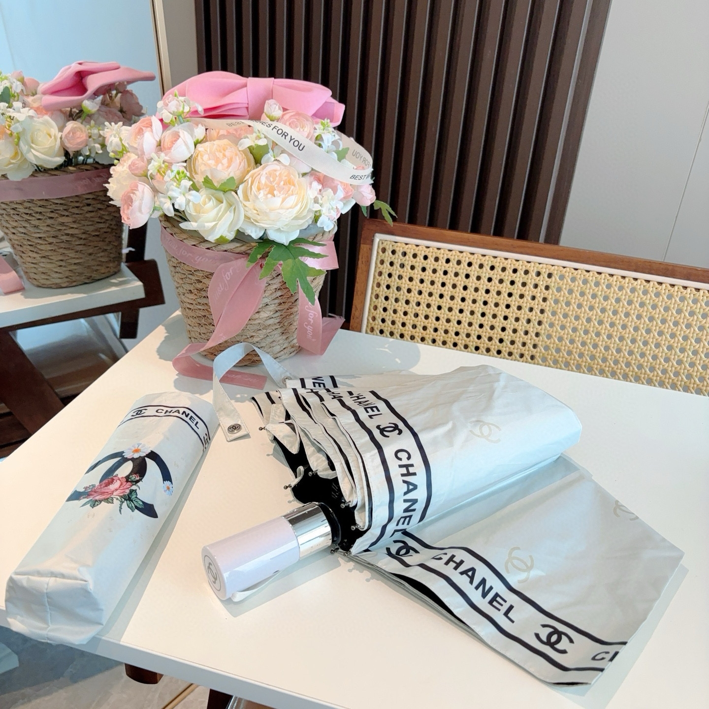  CHANEL香奈儿 三折自动折叠晴雨伞  时尚原单代工品质 细节精致 看得见的品质 打破一成不变 色泽