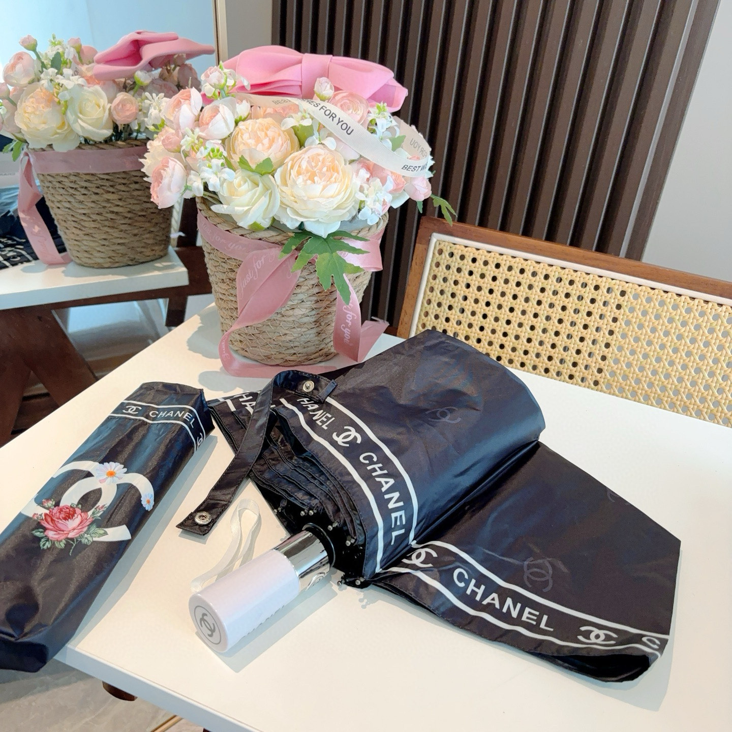  CHANEL香奈儿 三折自动折叠晴雨伞  时尚原单代工品质 细节精致 看得见的品质 打破一成不变 色泽