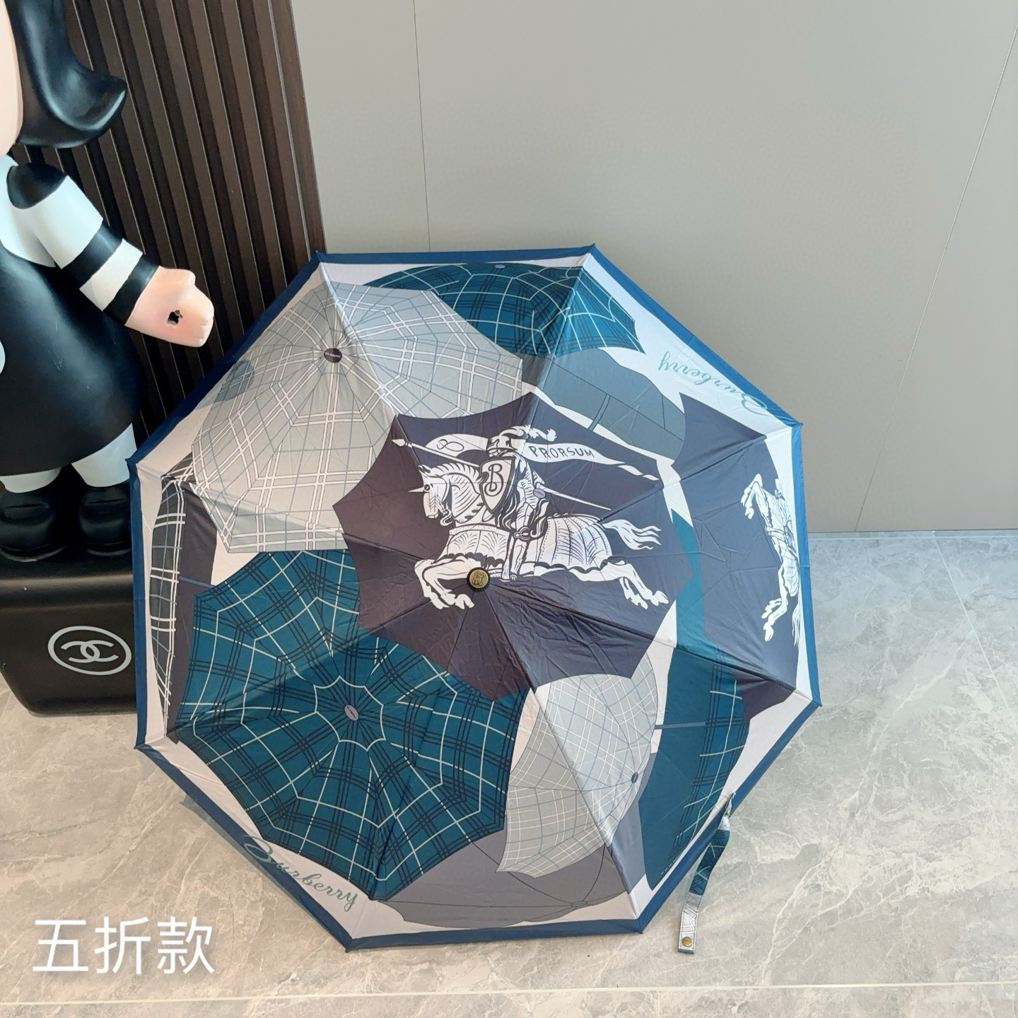  BURBERRY（巴宝莉）五折手动折叠晴雨伞 选用台湾进口UV防紫外线伞布 原单代工级品质  