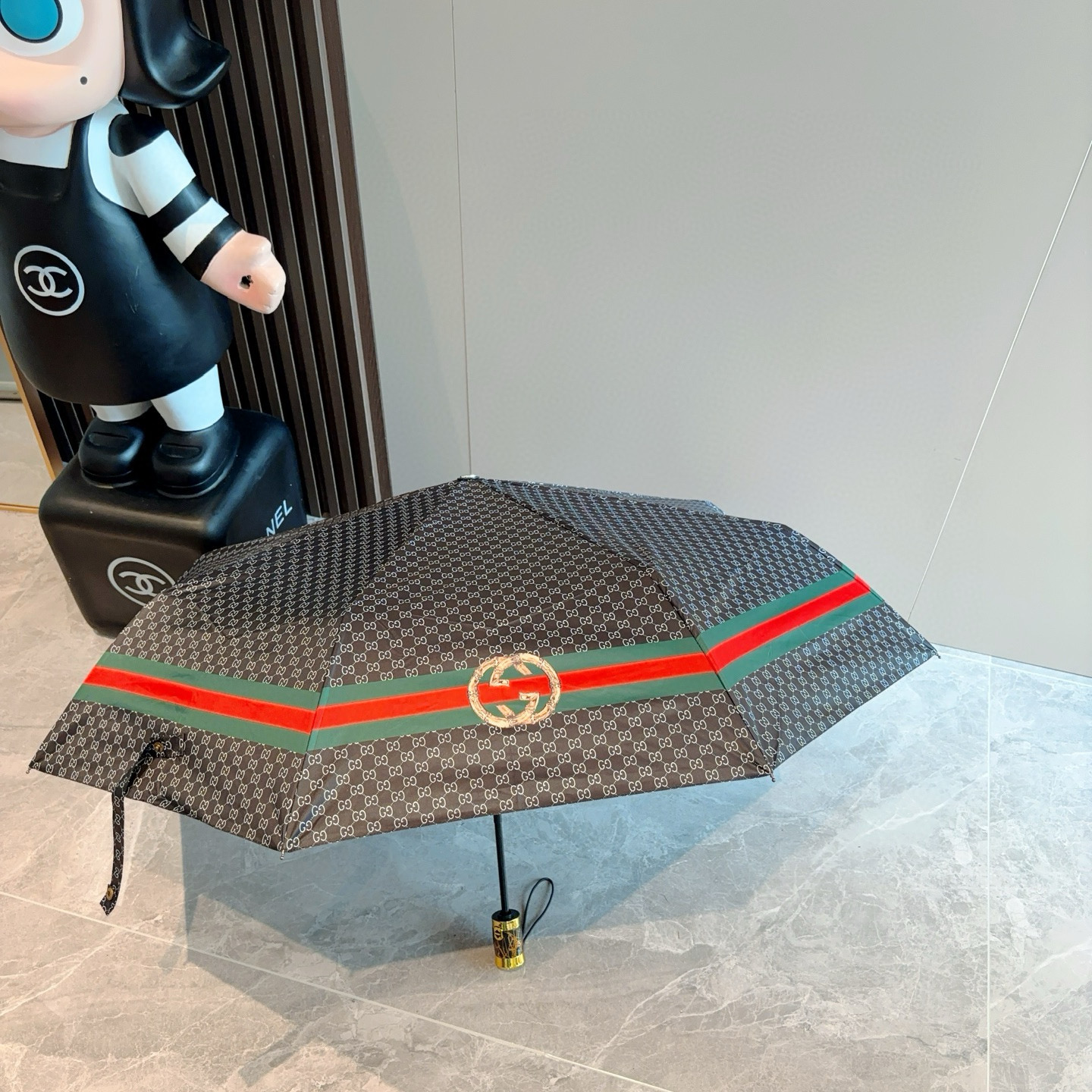 GUCCI（古奇）新款  三折自动折叠晴雨伞 选用台湾进口UV防紫外线伞布 原单代工级品质  🌹